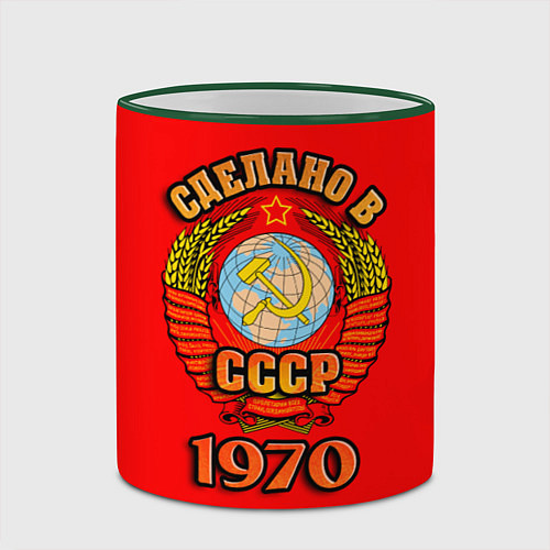 Кружка цветная Сделано в 1970 СССР / 3D-Зеленый кант – фото 2