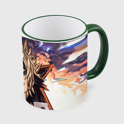 Кружка цветная Моя геройская академия / 3D-Зеленый кант – фото 1