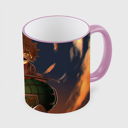 Кружка цветная Моя геройская академия / 3D-Розовый кант – фото 1