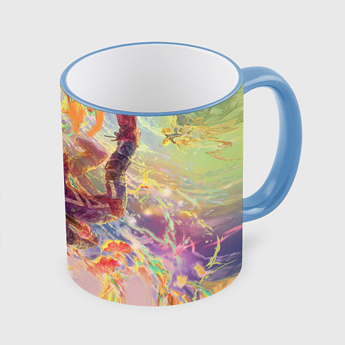 Кружка цветная Моя геройская академия / 3D-Небесно-голубой кант – фото 1