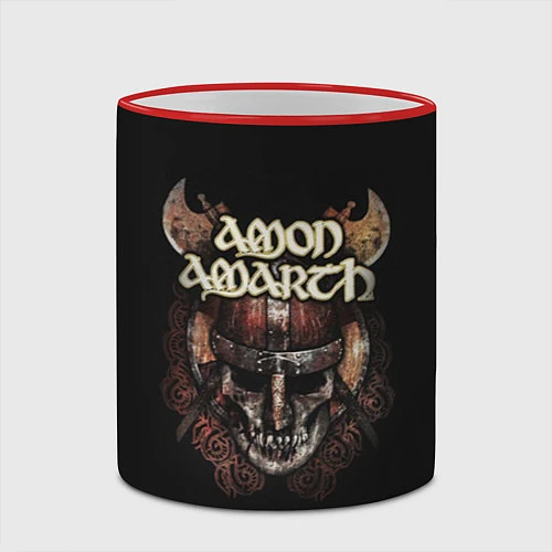 Кружка цветная Amon Amarth: Death Viking / 3D-Красный кант – фото 2