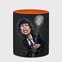 Кружка 3D AC/DC: Guitarist, цвет: 3D-белый + оранжевый — фото 2