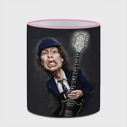Кружка цветная AC/DC: Guitarist / 3D-Розовый кант – фото 2