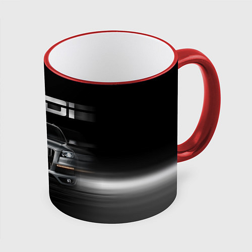 Кружка цветная Audi Q7 скорость / 3D-Красный кант – фото 1