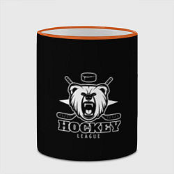Кружка 3D Bear hockey, цвет: 3D-оранжевый кант — фото 2