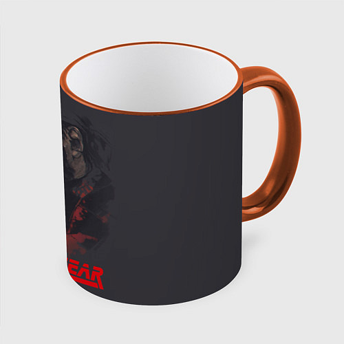 Кружка цветная Metal Gear Solid / 3D-Оранжевый кант – фото 1