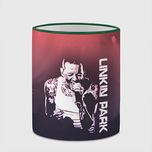 Кружка цветная Linkin Park Честер / 3D-Зеленый кант – фото 2