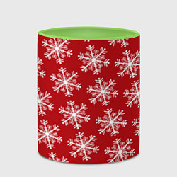 Кружка 3D Новогодние Снежинки, цвет: 3D-белый + светло-зеленый — фото 2
