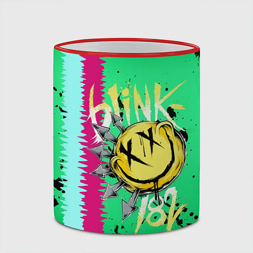 Кружка цветная Blink 182 / 3D-Красный кант – фото 2