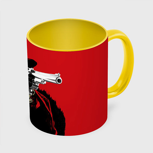 Кружка цветная Red Dead Redemption / 3D-Белый + желтый – фото 1