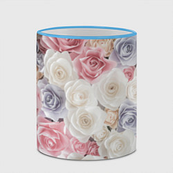 Кружка 3D Букет из роз, цвет: 3D-небесно-голубой кант — фото 2