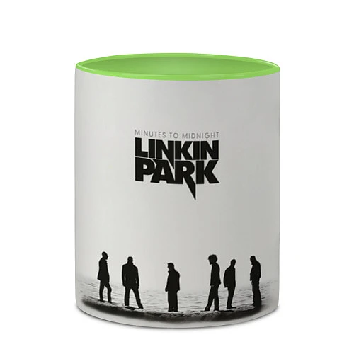 Кружка цветная Группа Linkin Park / 3D-Белый + светло-зеленый – фото 2