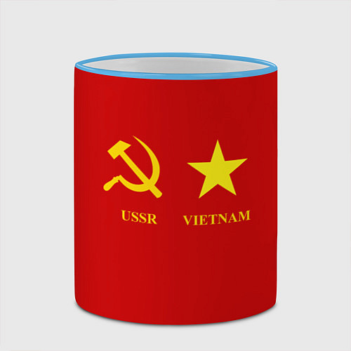 Кружка цветная СССР и Вьетнам / 3D-Небесно-голубой кант – фото 2