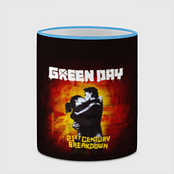 Кружка 3D Поцелуй Green Day, цвет: 3D-небесно-голубой кант — фото 2