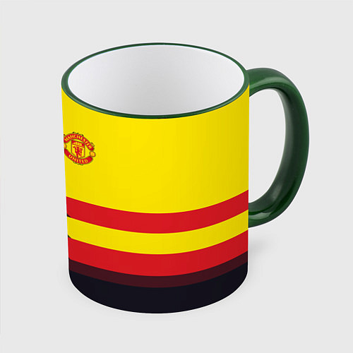 Кружка цветная Man United FC: Yellow style / 3D-Зеленый кант – фото 1