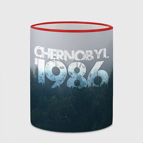 Кружка цветная Чернобыль 1986 / 3D-Красный кант – фото 2