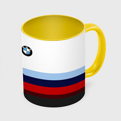Кружка 3D BMW M SPORT, цвет: 3D-белый + желтый