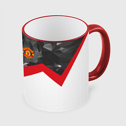 Кружка 3D Man United FC: Grey Polygons, цвет: 3D-красный кант