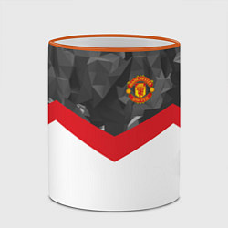 Кружка 3D Man United FC: Grey Polygons, цвет: 3D-оранжевый кант — фото 2