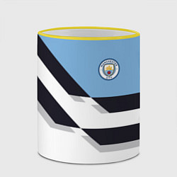 Кружка 3D Manchester City FC: White style, цвет: 3D-желтый кант — фото 2
