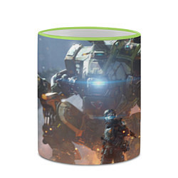 Кружка 3D Titanfall: Attack Robots, цвет: 3D-светло-зеленый кант — фото 2
