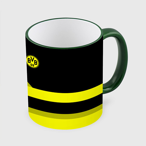 Кружка цветная BVB FC: Yellow style / 3D-Зеленый кант – фото 1