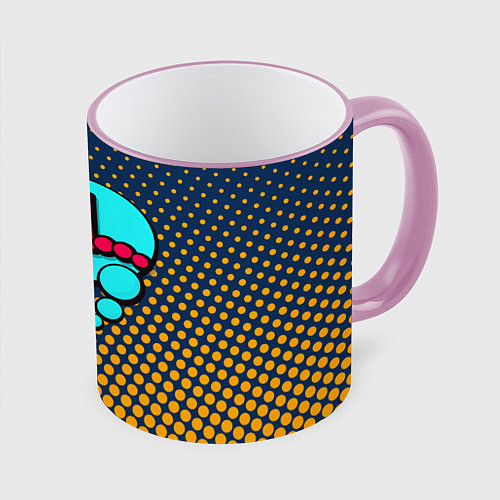 Кружка цветная Pop art: Ohh! / 3D-Розовый кант – фото 1