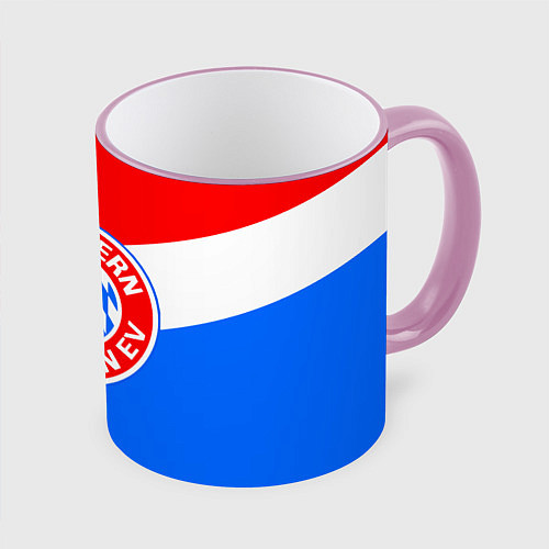 Кружка цветная FC Bayern: tricolor / 3D-Розовый кант – фото 1