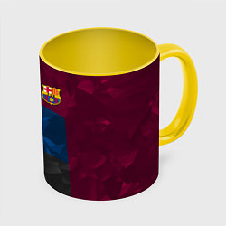 Кружка 3D FC Barcelona: Dark polygons, цвет: 3D-белый + желтый