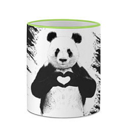 Кружка 3D Panda Love, цвет: 3D-светло-зеленый кант — фото 2