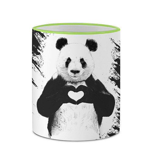 Кружка цветная Panda Love / 3D-Светло-зеленый кант – фото 2