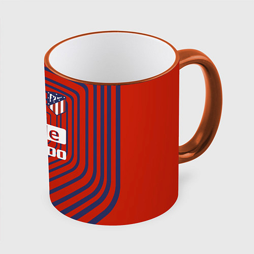 Кружка цветная Atletico Madrid: Red Original / 3D-Оранжевый кант – фото 1