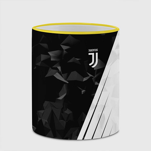 Кружка цветная FC Juventus: Abstract / 3D-Желтый кант – фото 2