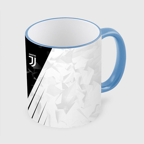 Кружка цветная FC Juventus: Abstract / 3D-Небесно-голубой кант – фото 1