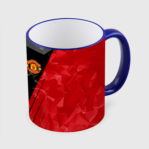 Кружка цветная FC Manchester United: Abstract / 3D-Синий кант – фото 1