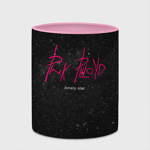 Кружка цветная Pink Phloyd: Lonely star / 3D-Белый + розовый – фото 2