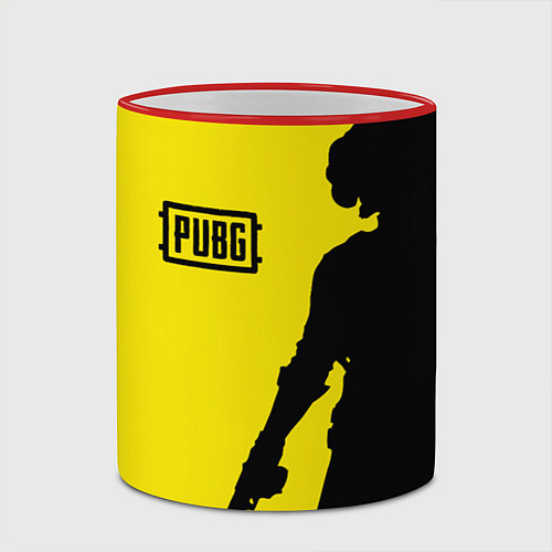 Кружка цветная PUBG: Yellow Shadow / 3D-Красный кант – фото 2