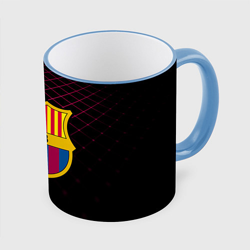 Кружка цветная FC Barcelona Lines / 3D-Небесно-голубой кант – фото 1