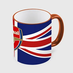 Кружка 3D FC Arsenal: England, цвет: 3D-оранжевый кант