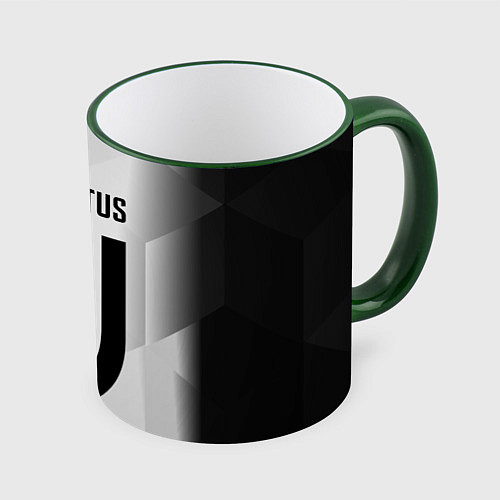 Кружка цветная FC Juventus: Silver Original / 3D-Зеленый кант – фото 1