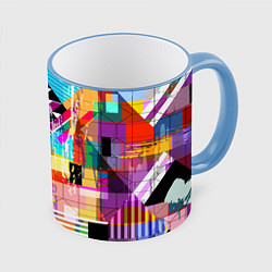 Кружка 3D RGB Geometry, цвет: 3D-небесно-голубой кант