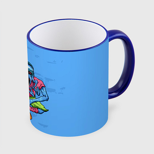 Кружка цветная Skull Skate / 3D-Синий кант – фото 1