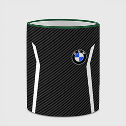 Кружка 3D BMW CARBON БМВ КАРБОН, цвет: 3D-зеленый кант — фото 2