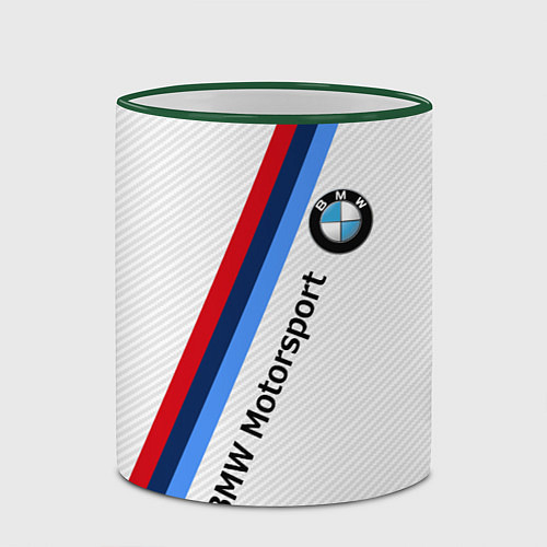 Кружка цветная BMW Motorsport: White Carbon / 3D-Зеленый кант – фото 2