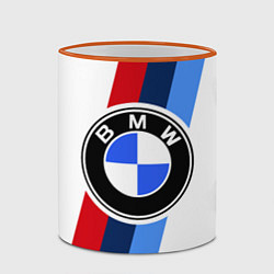 Кружка 3D BMW M: White Sport, цвет: 3D-оранжевый кант — фото 2