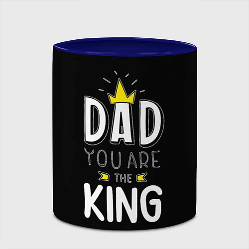 Кружка цветная Dad you are the King / 3D-Белый + синий – фото 2
