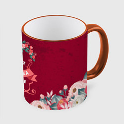 Кружка 3D Самая лучшая бабушка в мире, цвет: 3D-оранжевый кант