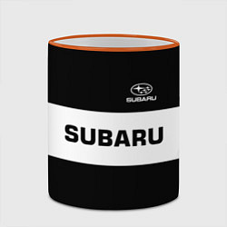 Кружка 3D Subaru: Black Sport, цвет: 3D-оранжевый кант — фото 2