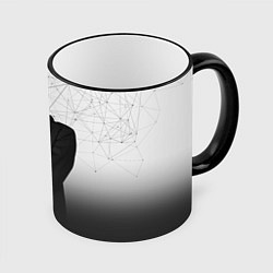Кружка 3D Хаски: Геометрия, цвет: 3D-черный кант