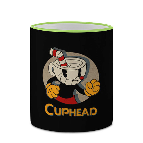 Кружка цветная Cuphead: Mugman / 3D-Светло-зеленый кант – фото 2